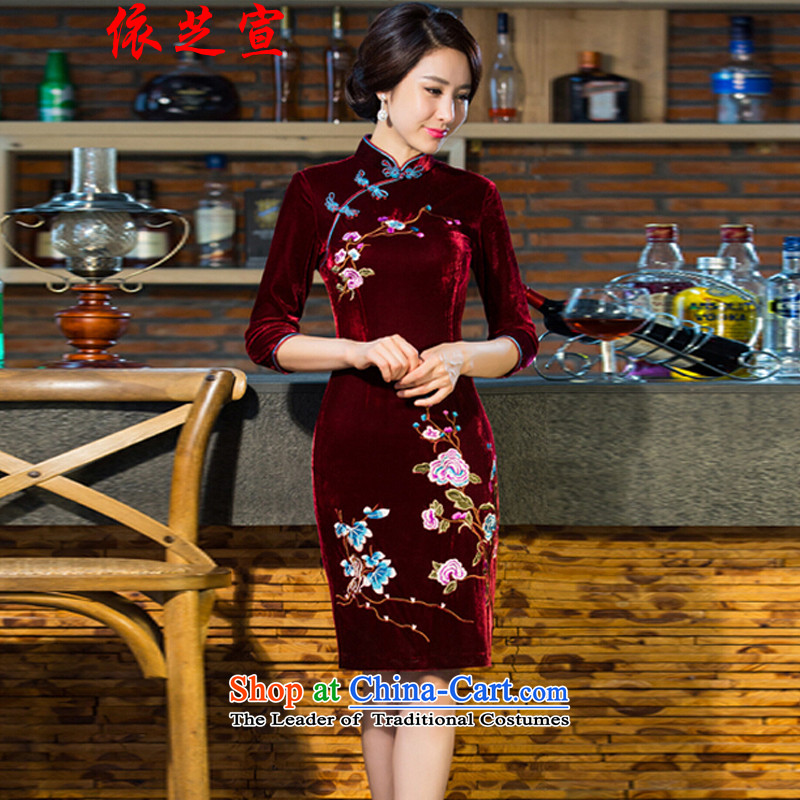 In accordance with the declared 2015 autumn and winter, Cecilia new moms with scouring pads in the skirt qipao Kim sleeve length) Improved retro wedding black M, in accordance with the declared Chi , , , shopping on the Internet