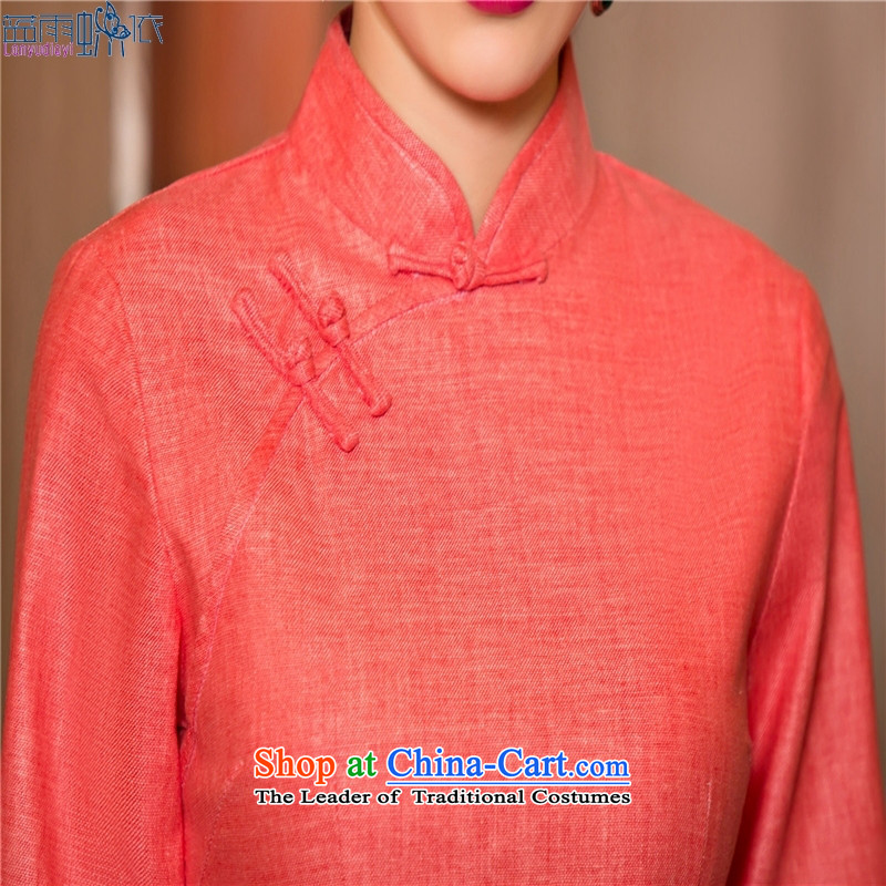 The new summer qipao collar cheongsam dress stylish linen cheongsam dress XL, blue rain 339,600 Inland Lot No. 11076 in accordance with , , , shopping on the Internet