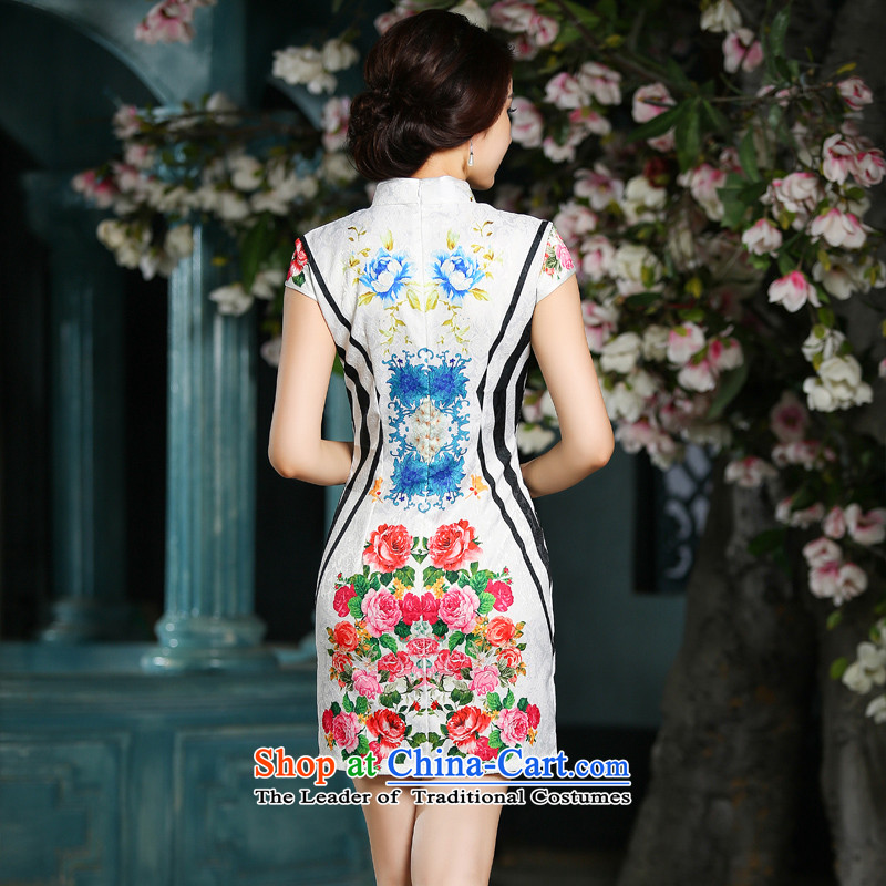 Mr Yuen, so incense qipao summer new cheongsam dress retro palace wind dresses retro temperament cheongsam dress suit XXL, ZA711 Yuan (YUAN SU) , , , shopping on the Internet