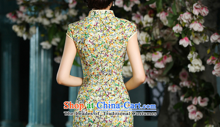 Yuan of Yoo 2015 Summer pistachio cheongsam dress Stylish retro qipao lace improved Ms. Aura cheongsam dress ZA709 Yellow M picture, prices, brand platters! The elections are supplied in the national character of distribution, so action, buy now enjoy more preferential! As soon as possible.