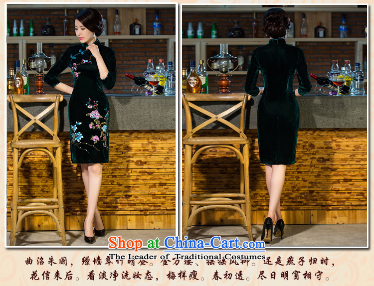 Iran and isle of 2015 autumn and winter new moms with scouring pads in the skirt qipao Kim sleeve length) Improved retro wedding green XL Photo, prices, brand platters! The elections are supplied in the national character of distribution, so action, buy now enjoy more preferential! As soon as possible.