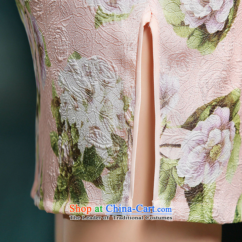 Yuan of drunken to 2015 new cheongsam dress summer daily improved cheongsam dress qipao retro ZA702 Ms. light pink XL, YUAN YUAN of SU) , , , shopping on the Internet