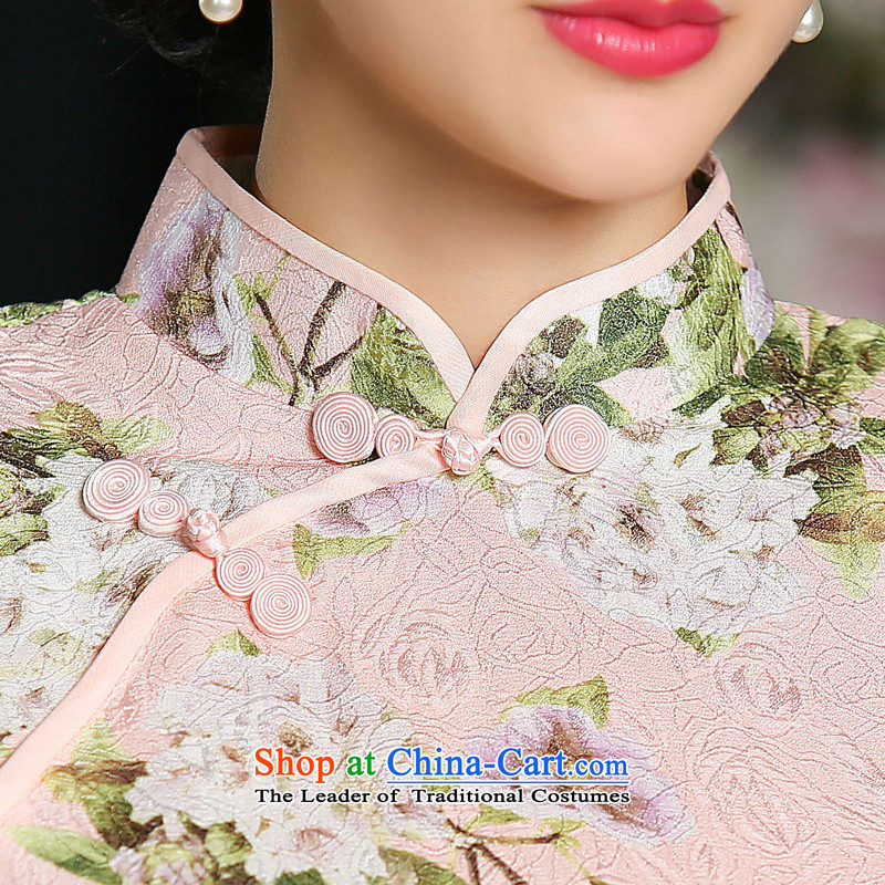 Yuan of drunken to 2015 new cheongsam dress summer daily improved cheongsam dress qipao retro ZA702 Ms. light pink XL, YUAN YUAN of SU) , , , shopping on the Internet