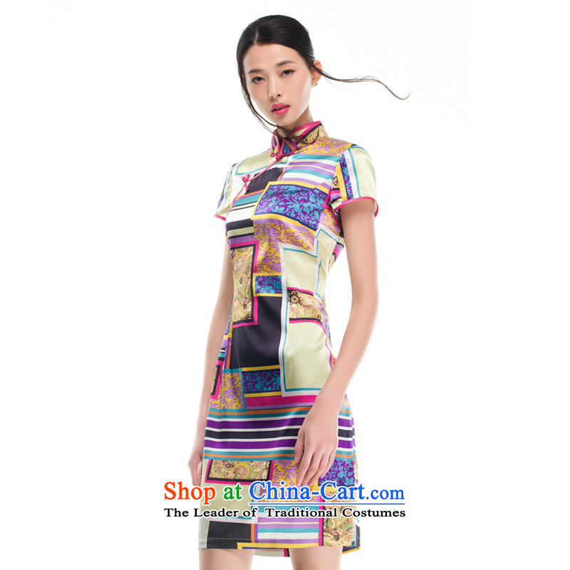 Wood, an improved cheongsam dress really fall 2015 installed new women's stylish stretch of Sau San Silk Dresses 53319 00 L, wooden really a suit shopping on the Internet has been pressed.
