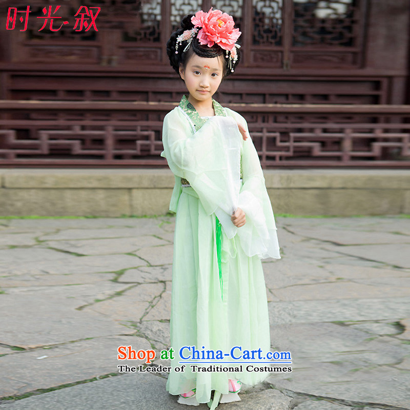 Time Syrian children classic prey Li Tang dynasty girls costume show teenage clothing load fairies children ancient guzheng Han-floor clothing red 130CM, photo album time Syrian shopping on the Internet has been pressed.