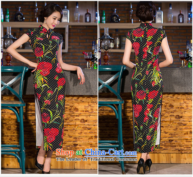 Find new retro long Sophie qipao Chinese water droplets Mock-neck Sau San stamp improved version of long cheongsam dress suit figure color L picture, prices, brand platters! The elections are supplied in the national character of distribution, so action, buy now enjoy more preferential! As soon as possible.