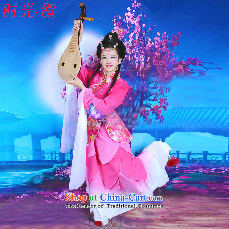The Syrian children classical surprised time dance wearing the Red Che Lotus skirt sleeves dance Yi Han-Tang dynasty costume will stage costumes annual female rose?5.30