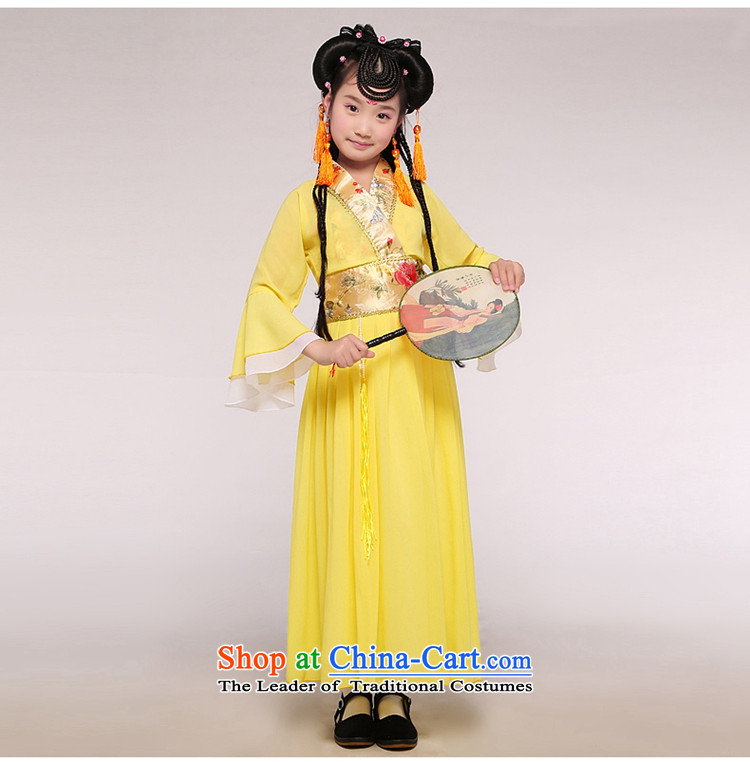 The Syrian children ancient costumes time fairies skirt will stage shows service Tang Dynasty Han-girls dancing photo album guzheng Light Yellow 120CM photo, prices, brand platters! The elections are supplied in the national character of distribution, so action, buy now enjoy more preferential! As soon as possible.
