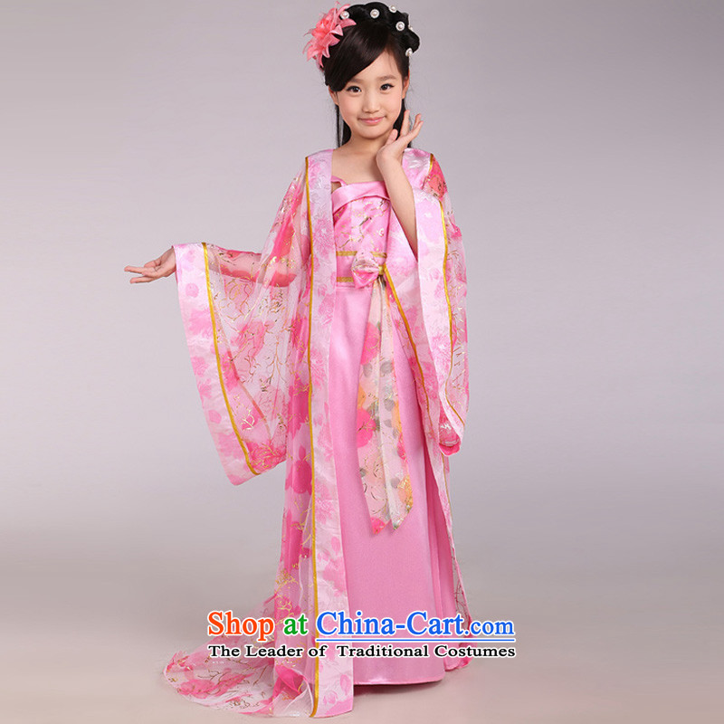 The Syrian children ancient time girls will replace the Tang dynasty fairies Shao Ye Zhan Bailey Gwi-mounted seven fairy tails princess skirts and sexy shows Pink Pink yarn skirt 150CM, time Syrian shopping on the Internet has been pressed.