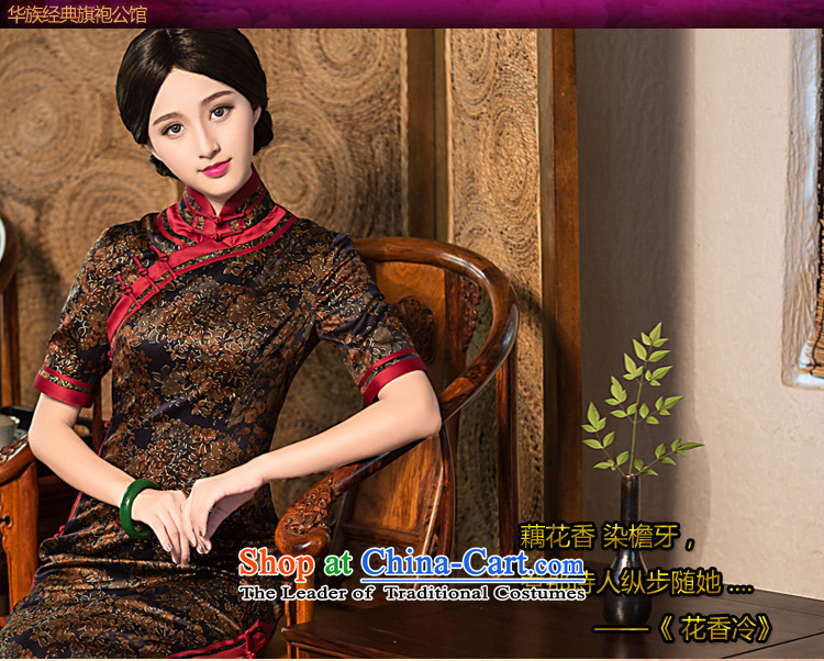 China Ethnic classic 2015 Summer noble silk yarn long cloud of incense, cheongsam dress suit XXXL Stylish retro improved picture, prices, brand platters! The elections are supplied in the national character of distribution, so action, buy now enjoy more preferential! As soon as possible.