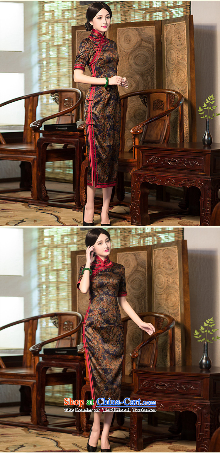 China Ethnic classic 2015 Summer noble silk yarn long cloud of incense, cheongsam dress suit XXXL Stylish retro improved picture, prices, brand platters! The elections are supplied in the national character of distribution, so action, buy now enjoy more preferential! As soon as possible.
