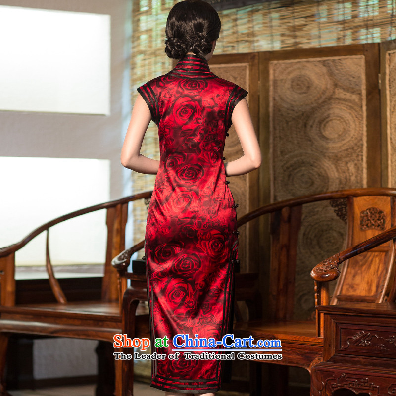 Chinese New Year 2015 classic ethnic herbs extract Silk Cheongsam summer long skirt retro style improvement suit L, Sau San Hwa-Classic (HUAZUJINGDIAN) , , , shopping on the Internet