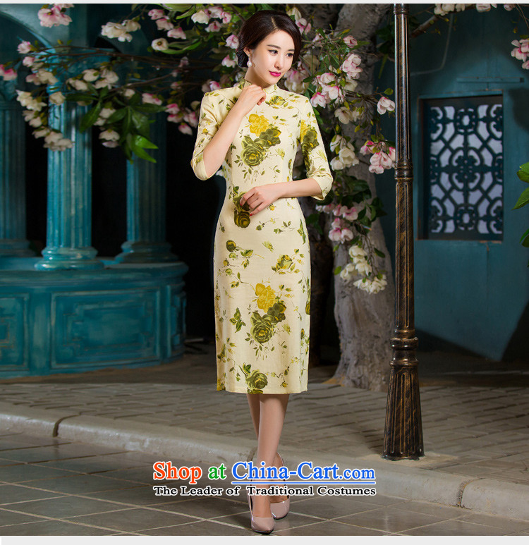 Macharm fen     2015 Autumn replacing retro Sau San video in thin large cuff improved linen long skirt 9036# qipao JORIN XXL picture, prices, brand platters! The elections are supplied in the national character of distribution, so action, buy now enjoy more preferential! As soon as possible.