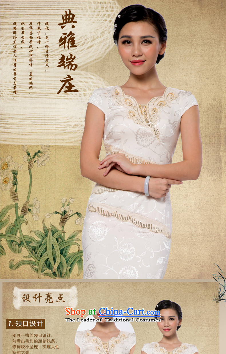 The following summer Gigi Lai Hua stylish improved temperament, Sau San video thin short retro-day Ms. dresses cheongsam dress summer cheongsam dress cheongsam dress China wind white L picture, prices, brand platters! The elections are supplied in the national character of distribution, so action, buy now enjoy more preferential! As soon as possible.