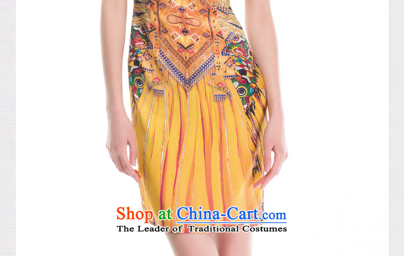 Wood, an improved cheongsam dress really fall 2015 installed new women's stylish stretch of Sau San Silk Dresses 53340 13 Yellow M picture, prices, brand platters! The elections are supplied in the national character of distribution, so action, buy now enjoy more preferential! As soon as possible.