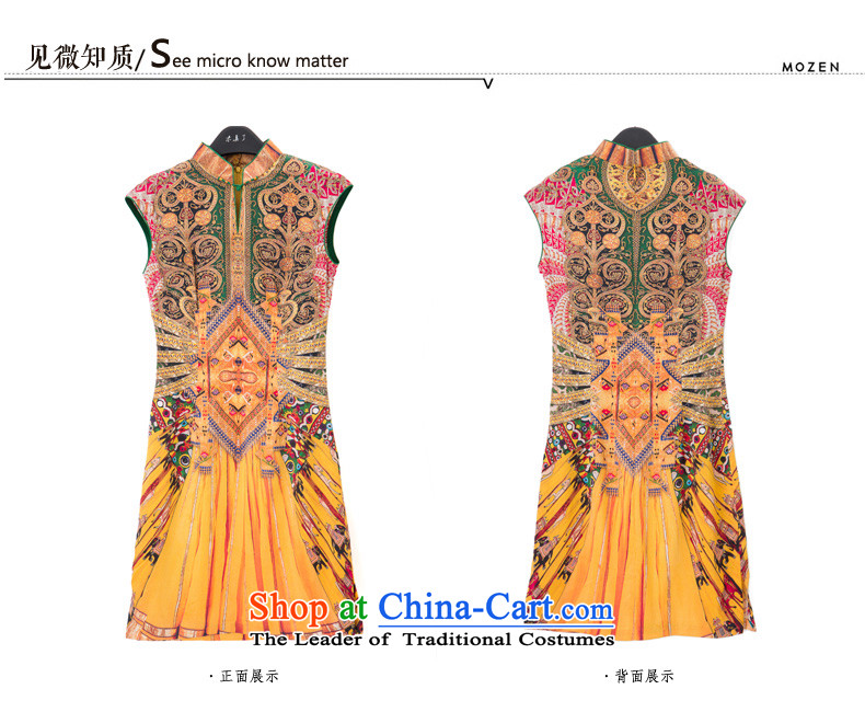 Wood, an improved cheongsam dress really fall 2015 installed new women's stylish stretch of Sau San Silk Dresses 53340 13 Yellow M picture, prices, brand platters! The elections are supplied in the national character of distribution, so action, buy now enjoy more preferential! As soon as possible.