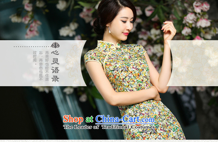 The cross-sa 2015 summer with stylish retro temperament, Ms. cheongsam dress qipao improved daily cheongsam dress ZA 709 light yellow S picture, prices, brand platters! The elections are supplied in the national character of distribution, so action, buy now enjoy more preferential! As soon as possible.