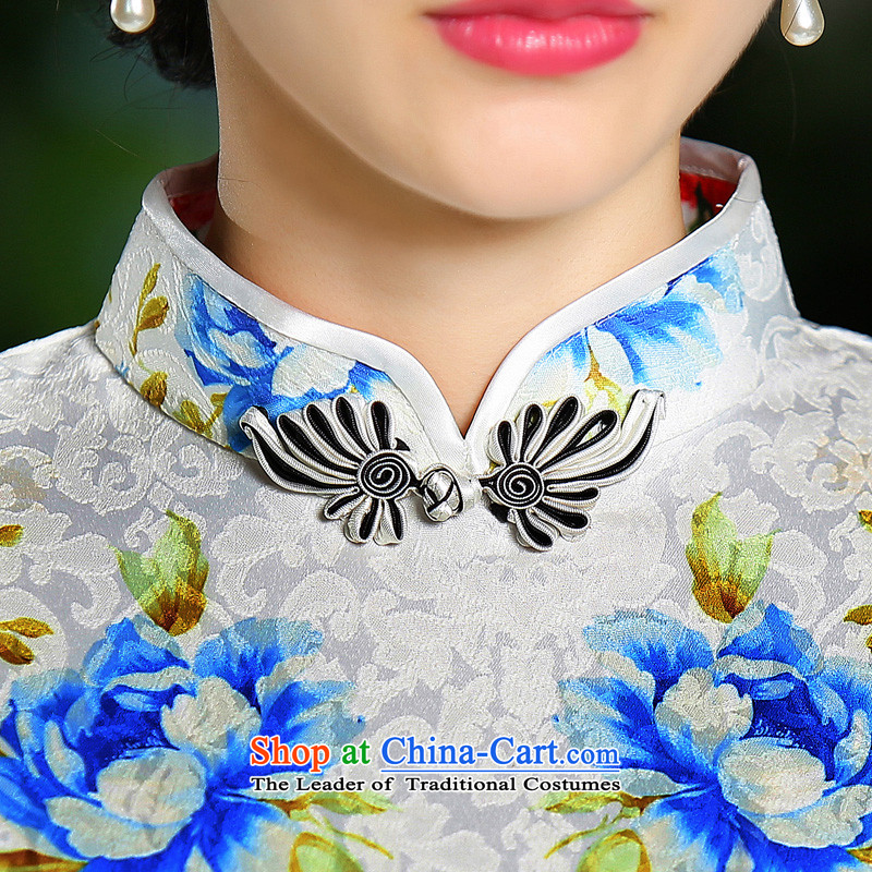 The cross-SA-default 2015 new cheongsam dress Palace Ms. wind retro cheongsam dress try temperament improved qipao White XL, improving cross-sa , , , shopping on the Internet