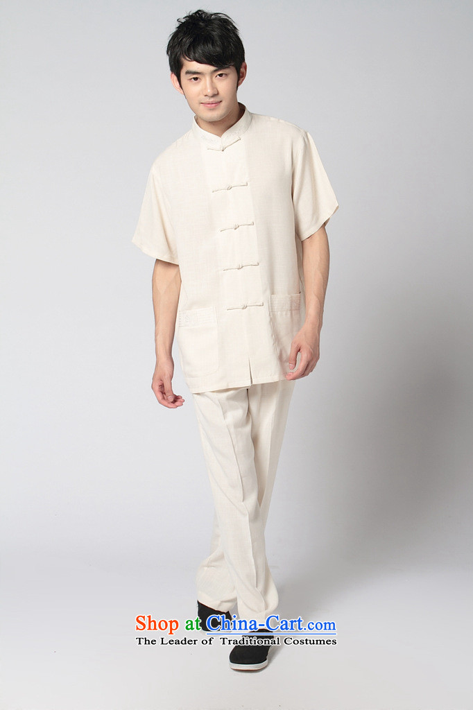 Tang Dynasty short-sleeved 2350-1 men costumes beige L picture, prices, brand platters! The elections are supplied in the national character of distribution, so action, buy now enjoy more preferential! As soon as possible.