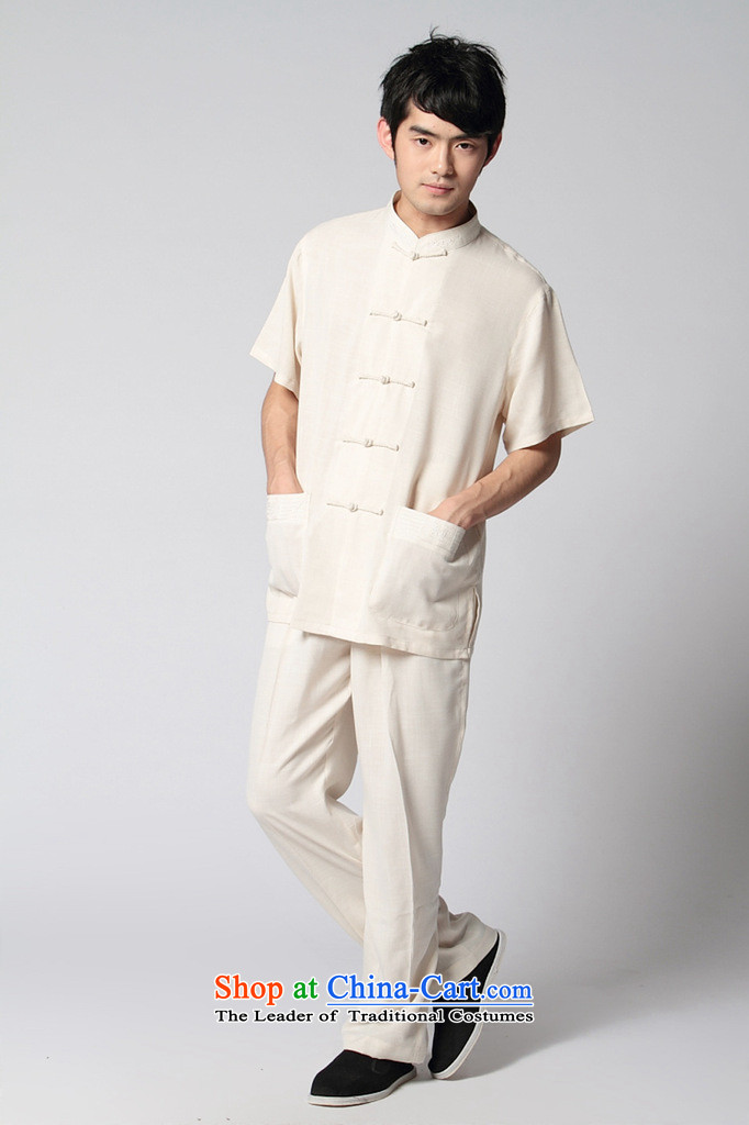 Tang Dynasty short-sleeved 2350-1 men costumes beige L picture, prices, brand platters! The elections are supplied in the national character of distribution, so action, buy now enjoy more preferential! As soon as possible.