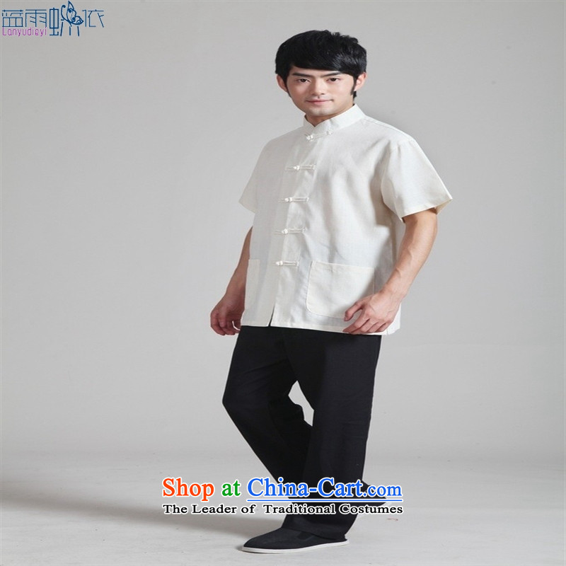 Kit Tang [0820-4] blouses. national costumes menswear, Casual wear black trousers workwear kit XXXL, blue rain butterfly according to , , , shopping on the Internet