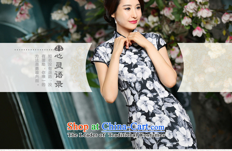 The cross-Sha Mian 2015 New Qin cheongsam dress autumn load Stylish retro in style qipao long improved cheongsam dress cheongsam dress 2XL Photo Black, prices, brand platters! The elections are supplied in the national character of distribution, so action, buy now enjoy more preferential! As soon as possible.