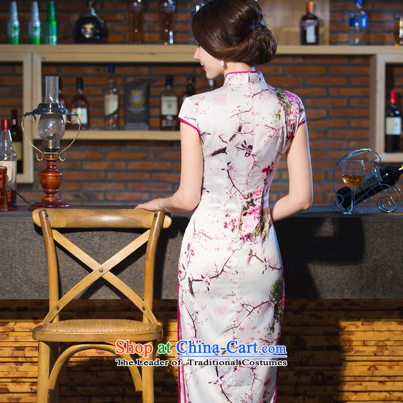 The concept of the new 2015 Hon Audrey Eu Yuet-歆 cheongsam dress summer, autumn day-to-load improved cheongsam dress cheongsam dress long QD 241 L (MOXIN 歆 ink) , , , shopping on the Internet
