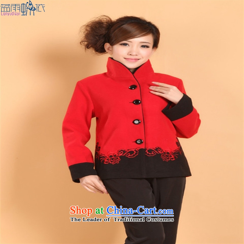 2298-2 Tang blouses shirt? Chinese clothing costumes overalls autumn and winter, Black M Blue rain national assessment in accordance with , , , shopping on the Internet