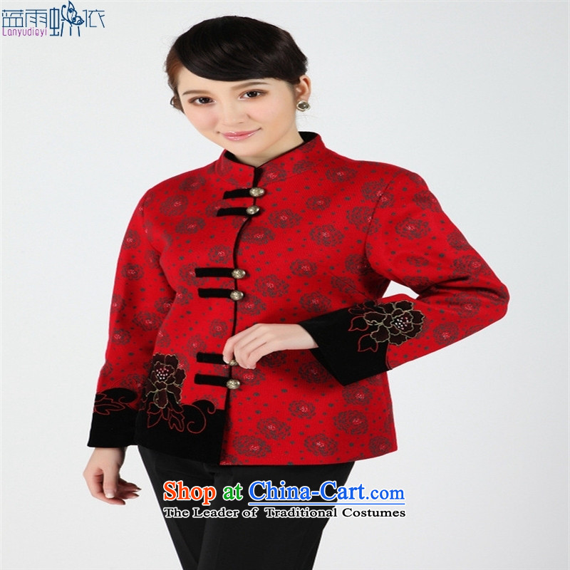 Women and men are older Tang dynasty [2359-2] Tang blouses, overalls and costumes. Red XXXXL, blue rain butterfly according to , , , shopping on the Internet