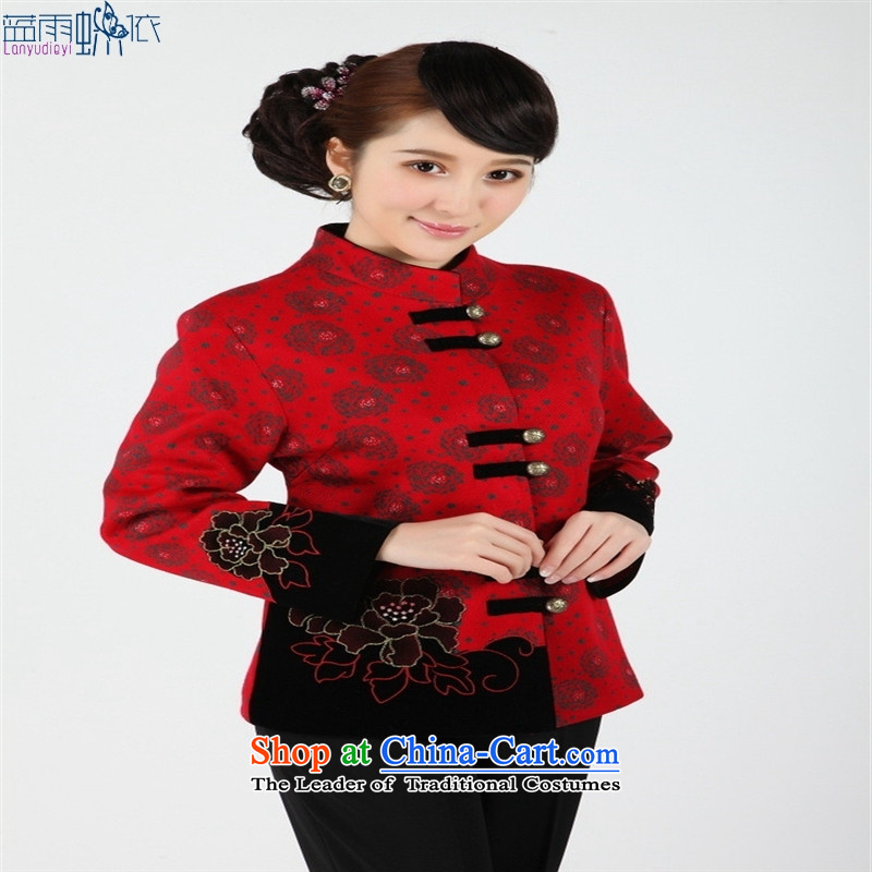 Women and men are older Tang dynasty [2359-2] Tang blouses, overalls and costumes. Red XXXXL, blue rain butterfly according to , , , shopping on the Internet
