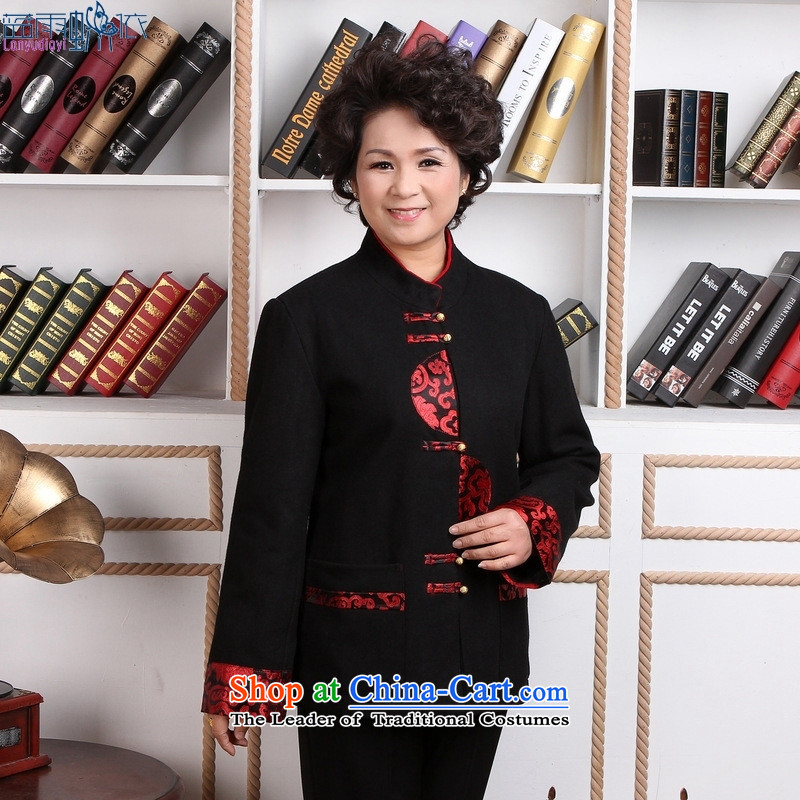 Tang dynasty women's robe female Chinese national women's clothes costumes 2358-2 Workwear casual wear black rain butterfly according to blue XXXXL, shopping on the Internet has been pressed.