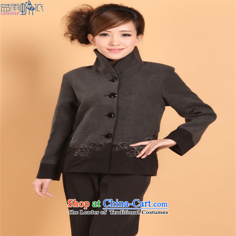 The new Tang woolen [2298-1]?) Tang loaded on clothing Chinese clothing, costumes. Gray XXXL, blue rain butterfly according to , , , shopping on the Internet