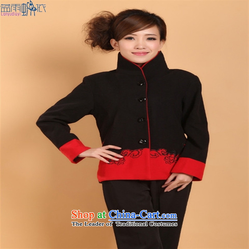 Qipao Tang blouses workwear national costumes Chinese clothing costumes. Gray M Blue rain butterfly according to , , , shopping on the Internet