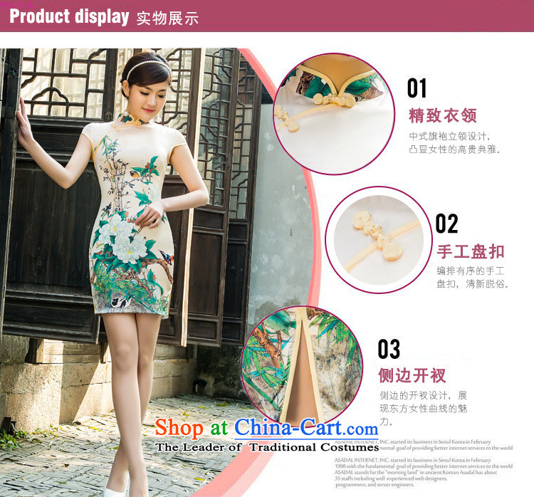 2015 Spring/Summer collar traditional bamboo elasticity magpies qipao daily satin dress suit S pictures cheongsam, prices, brand platters! The elections are supplied in the national character of distribution, so action, buy now enjoy more preferential! As soon as possible.