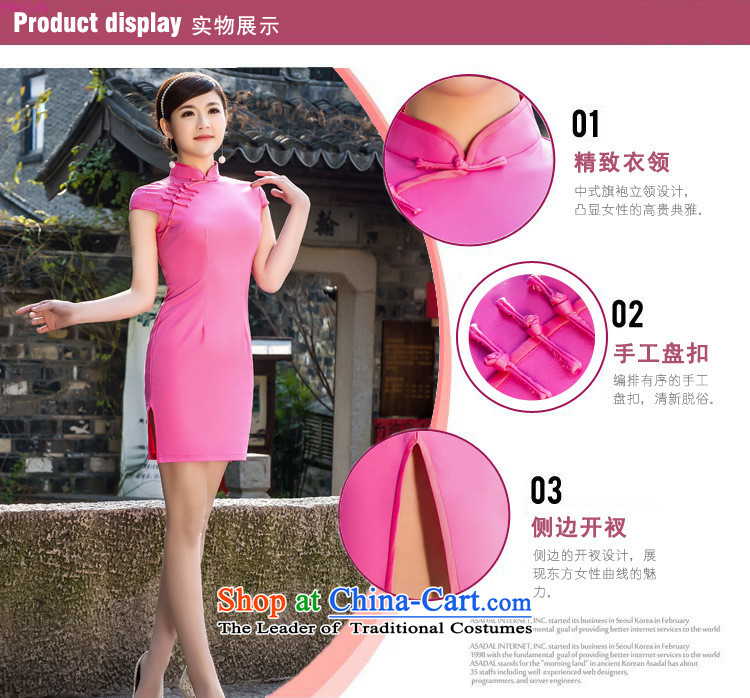 2015 Spring/Summer New Solid Color Elastic satin sexy low power's elegant qipao cheongsam dress up manually detained by red L picture, prices, brand platters! The elections are supplied in the national character of distribution, so action, buy now enjoy more preferential! As soon as possible.