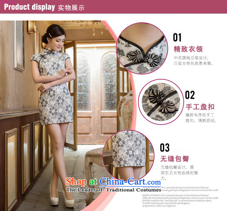 2015 Spring New monochrome composite lace qipao and sexy collar qipao suit XXL picture, prices, brand platters! The elections are supplied in the national character of distribution, so action, buy now enjoy more preferential! As soon as possible.