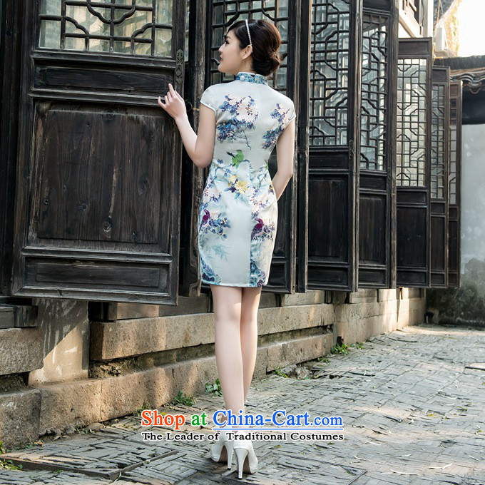2015 Spring Collar on's traditional cheongsam look very happy Elastic satin dress suit XXL pictures cheongsam, prices, brand platters! The elections are supplied in the national character of distribution, so action, buy now enjoy more preferential! As soon as possible.
