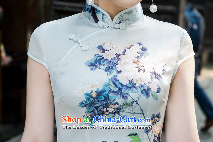 2015 Spring Collar on's traditional cheongsam look very happy Elastic satin dress suit XXL pictures cheongsam, prices, brand platters! The elections are supplied in the national character of distribution, so action, buy now enjoy more preferential! As soon as possible.