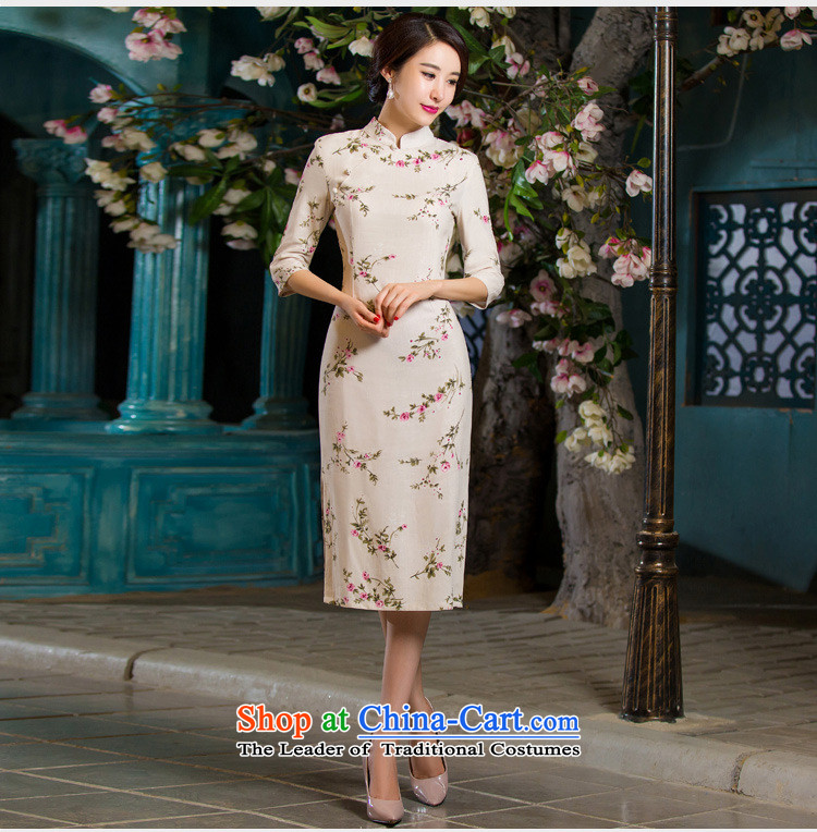 Edge Yanta autumn 2015 new for women in Sau San video thin retro large cuff improved linen long skirt N321C9036 qipao day lilies XL Photo, prices, brand platters! The elections are supplied in the national character of distribution, so action, buy now enjoy more preferential! As soon as possible.