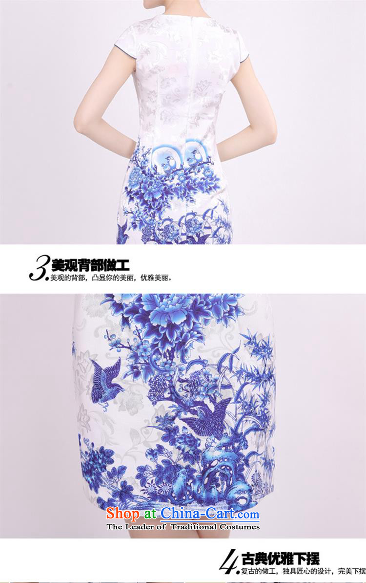 No collar cotton summer 2015 new qipao porcelain stylish Sau San retro dresses picture color pictures, prices, XL brand platters! The elections are supplied in the national character of distribution, so action, buy now enjoy more preferential! As soon as possible.