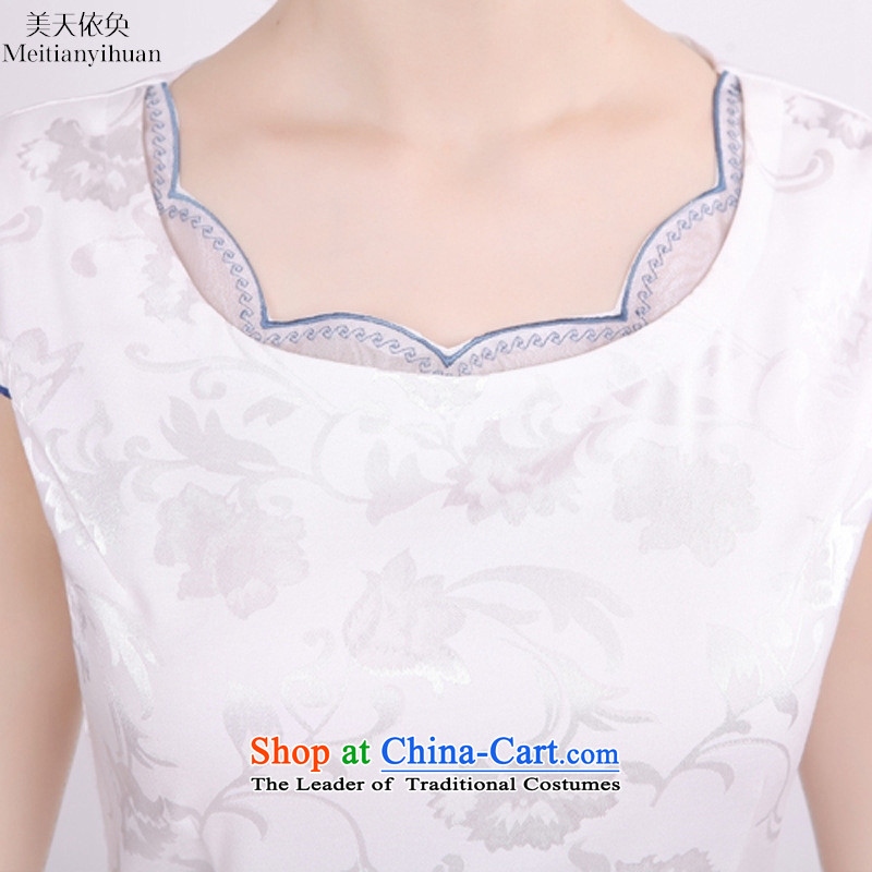 No collar cotton summer 2015 new qipao porcelain stylish Sau San retro dresses picture color XL, American days in accordance with the property (meitianyihuan) , , , shopping on the Internet