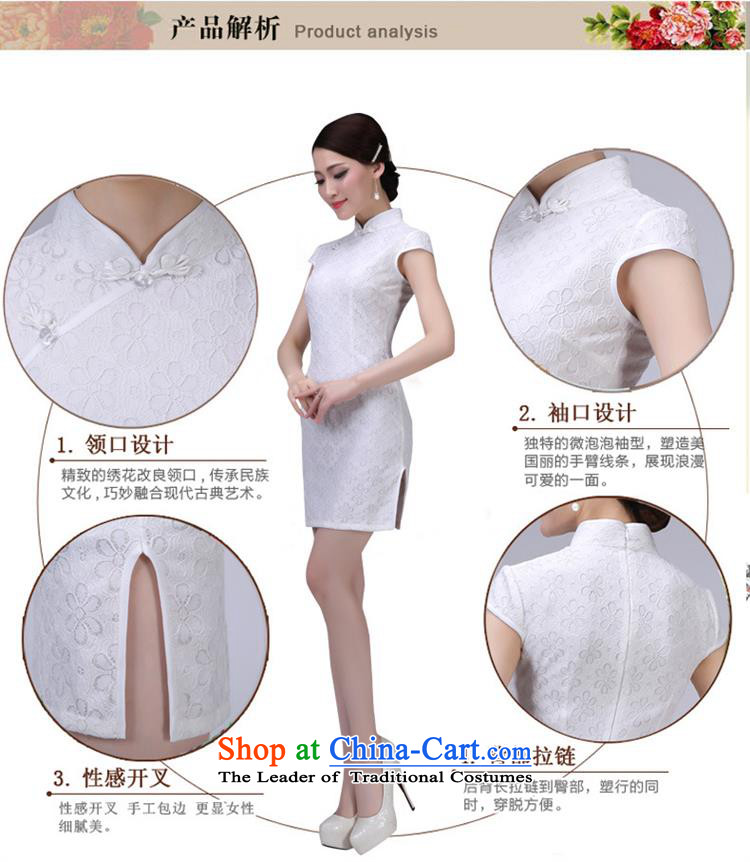 Pure White Lace qipao 2015 small fresh short of nostalgia for the forklift truck thin White XXL Sau San video picture, prices, brand platters! The elections are supplied in the national character of distribution, so action, buy now enjoy more preferential! As soon as possible.