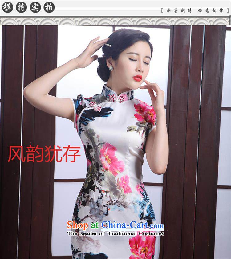 Silk Cheongsam 2015 Spring/Summer New Stylish retro elegant beauty sheikhs wind-day short of the forklift truck, the skirt picture color pictures, prices, XXL brand platters! The elections are supplied in the national character of distribution, so action, buy now enjoy more preferential! As soon as possible.