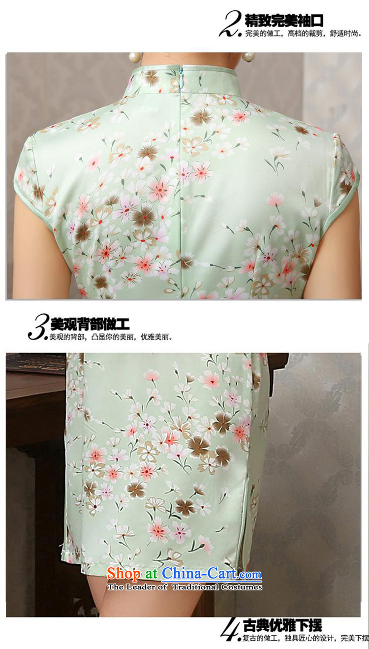 Silk Cheongsam dress elastic thread small fresh floral retro-day 2015 summer picture color S picture, prices, brand platters! The elections are supplied in the national character of distribution, so action, buy now enjoy more preferential! As soon as possible.