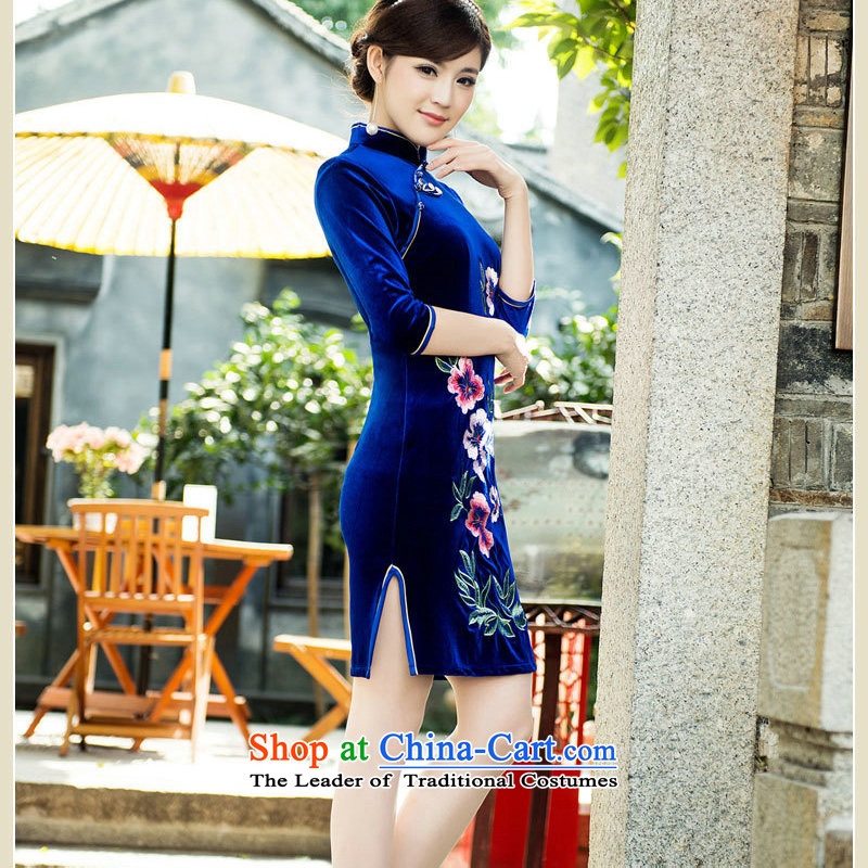 There is also a grand new optimization 7 cuff improved retro-cashmere embroidery cheongsam dress brides arts upscale Shanghai qipao sm6539 picture color is optimized color 9D XXL, shopping on the Internet has been pressed.