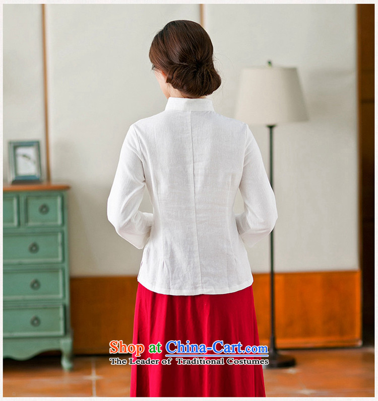 Mr Yuen modesty courage 2015 new autumn replacing Tang dynasty cotton linen clothes arts 7 Cuff daily improved qipao shirt female ethnic women White M picture, prices, brand platters! The elections are supplied in the national character of distribution, so action, buy now enjoy more preferential! As soon as possible.