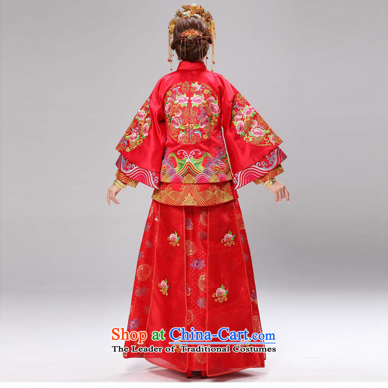The Syrian Arab Republic 2015 marriage-soo time wo service Chinese Dress retro wedding dress manually use Su Su kimono skirt Wo Service bridal dresses costume marriage solemnisation wedding gown red XXL, time Syrian shopping on the Internet has been press