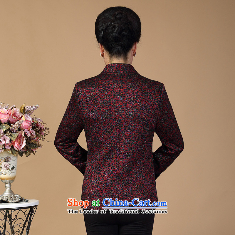 In 2015, the brothers were logo of older women with loose autumn and winter mother jackets Chinese elderly larger Mock-neck festive Tang jackets Mudan blue XL, logo sent brothers shopping on the Internet has been pressed.