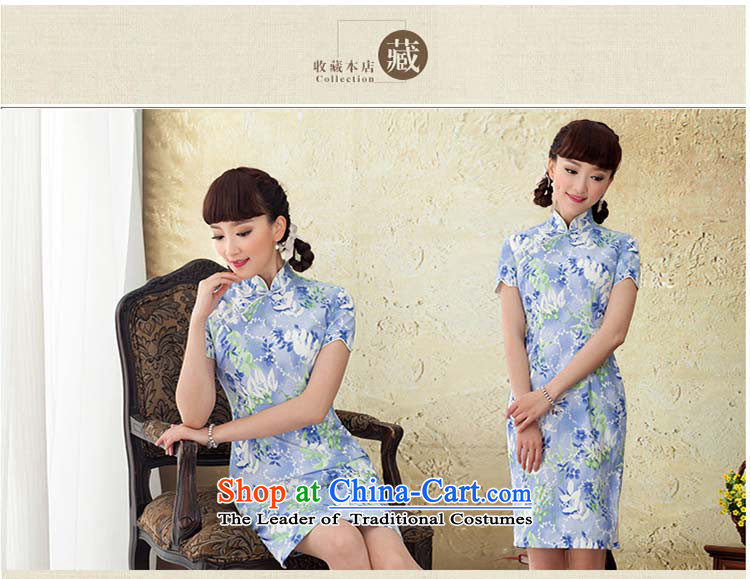 A Pinwheel Without Wind Yui decreased by 2015 to escape the new summer qipao cotton stamp stylish blue skirt qipao improved Sau San S picture, prices, brand platters! The elections are supplied in the national character of distribution, so action, buy now enjoy more preferential! As soon as possible.