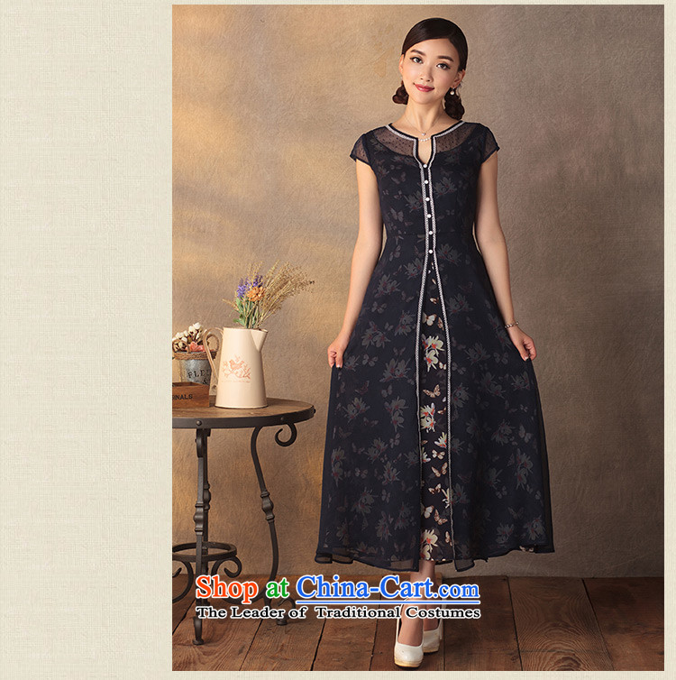 In accordance with Long Yat lady of the Antarctic snow, woven dresses Summer 2015 new product literature and art nouveau China wind dresses navy M picture, prices, brand platters! The elections are supplied in the national character of distribution, so action, buy now enjoy more preferential! As soon as possible.